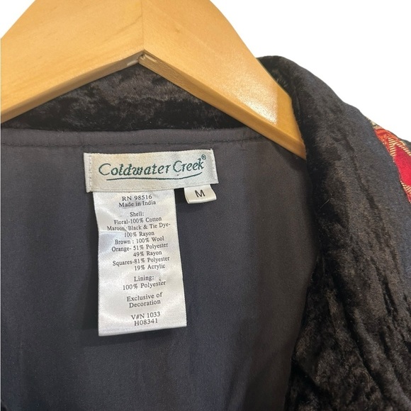 Vintage Coldwater Creek Jacket Patchwork Velvet Floral Metallic Sequins | Medium - Picture 5 of 8
